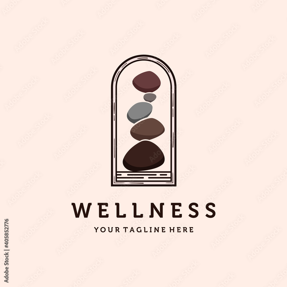 Balanced Stone or Balancing Rock Logo Vector Illustration Design ...