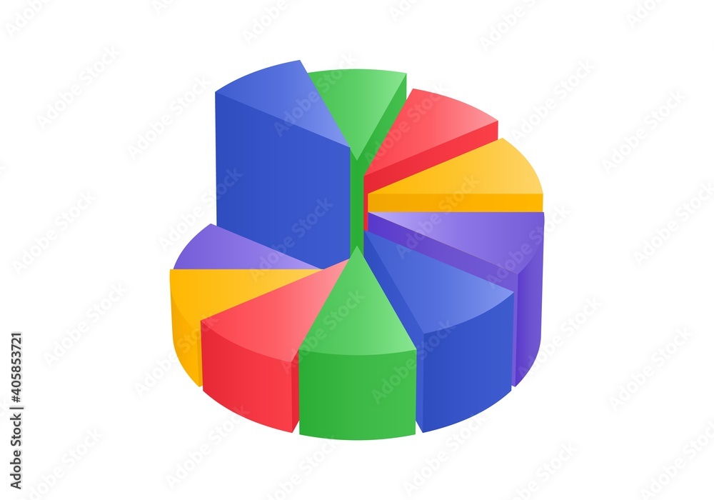 3d pie. Isometric cycle diagram for infographics. Vector chart can be used for graph. 3d pie. Isometric cycle diagram for infographics. Vector chart can be used for graph.