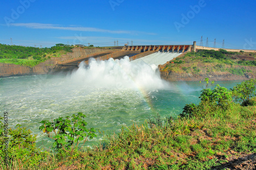 The Itaipu Dam  a hydroelectric dam on the Paraná River located on the border between Brazil and Paraguay photo