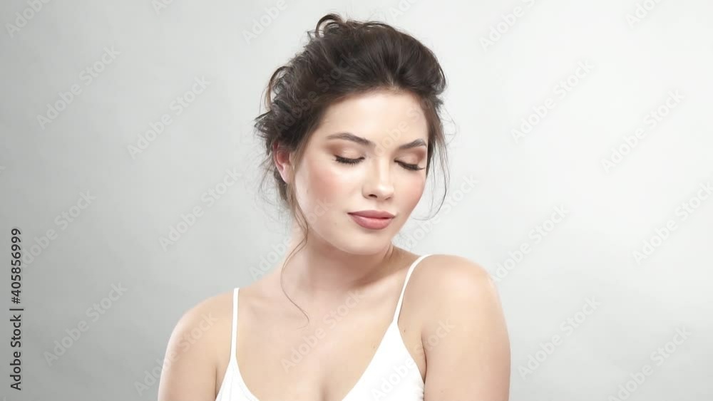 charming female with nude mua smiling charming female with nude mua smiling