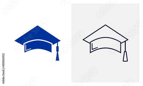 Bachelor's hat icon logo vector template, Education icon concepts, Creative design