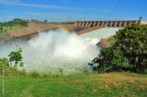 The Itaipu Dam  a hydroelectric dam on the Paraná River located on the border between Brazil and Paraguay photo