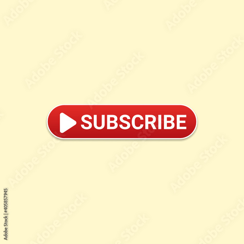 Subscribe button with red color for website and UI material