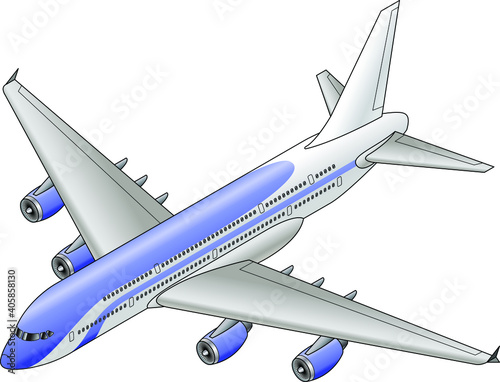A new long haul high capacity double decker jet. In blue and white livery.