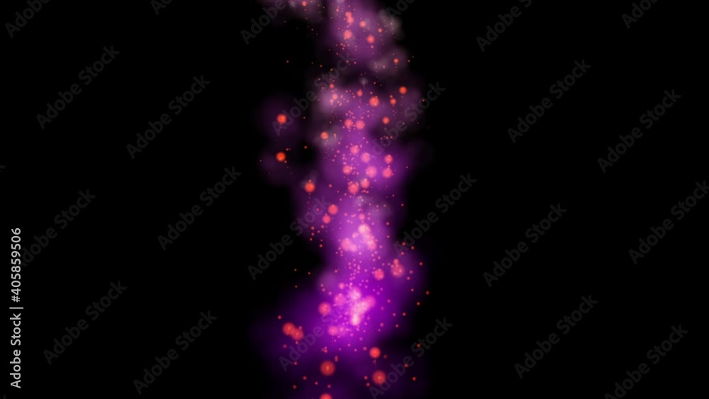Effect pink magic spell particles on black background abstract animation