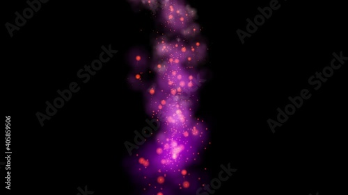 Effect pink magic spell particles on black background abstract animation