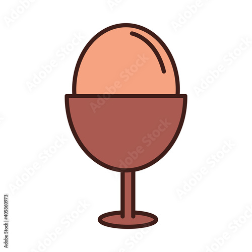 breakfast boiled egg food line and fill style