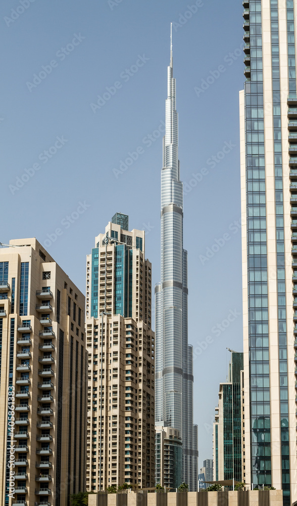 Dubai, United Arab Emirates. Burj Khalifa tower in Dubai Downtown Dubai, United Arab Emirates. Burj Khalifa tower in Dubai Downtown