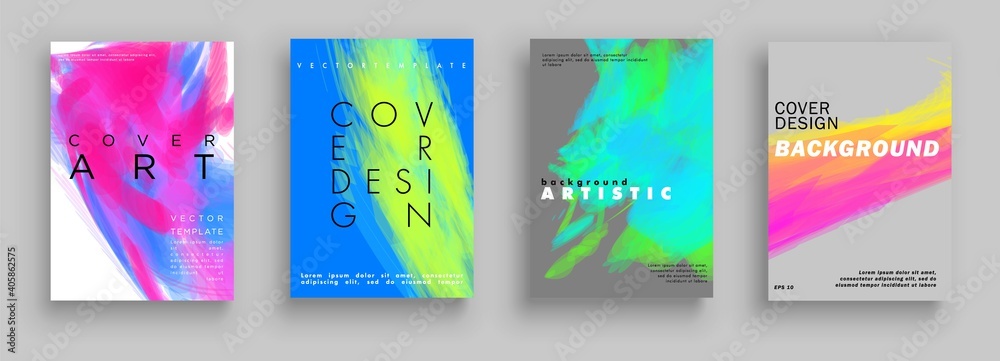 Abstract cover design. Colorful halftone gradients. Background art patterns.