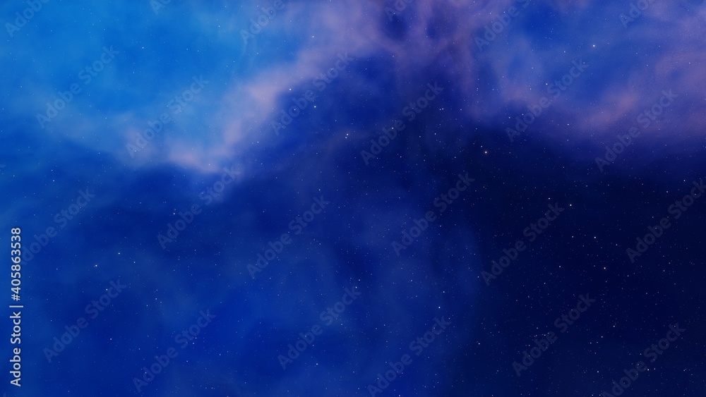 nebula gas cloud in deep outer space, science fiction illustrarion, colorful space background with stars 3d render
