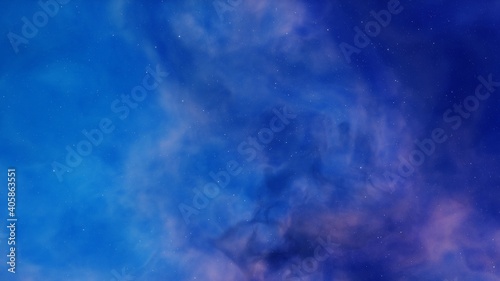 nebula gas cloud in deep outer space, science fiction illustrarion, colorful space background with stars 3d render 