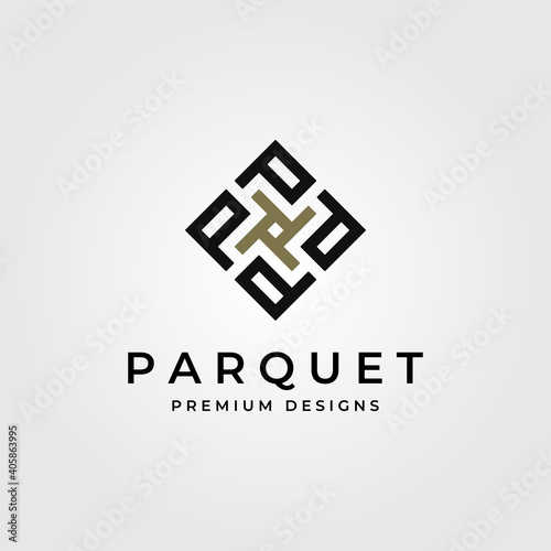 parquet flooring logo initial letter p vector symbol illustration design