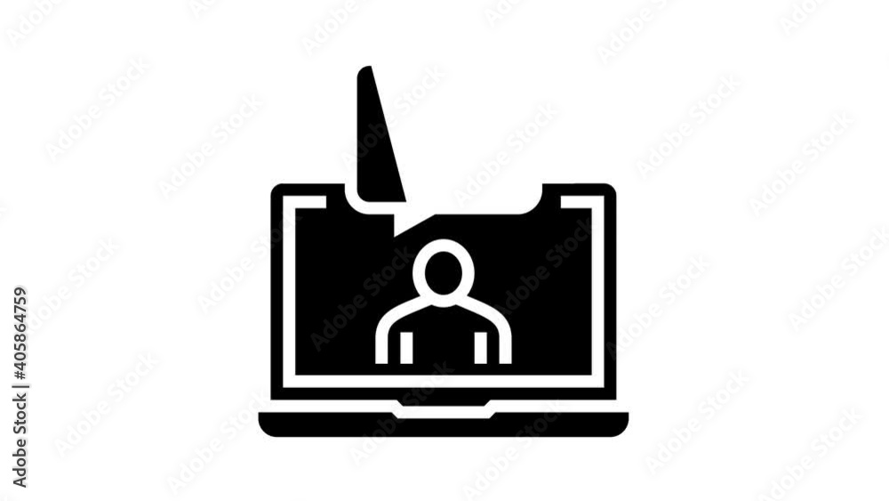 people chatting computer messager animated glyph icon. people chatting computer messager sign. isolated on white background
