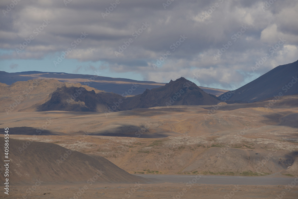 Landscape of Langjokull region in the middle of Iceland