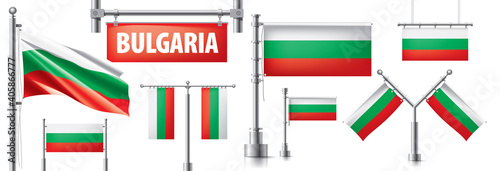 Vector set of the national flag of Bulgaria in various creative designs