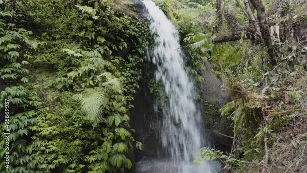 Waterfall in tropical rain forest at Bali Waterfall in tropical rain forest at Bali