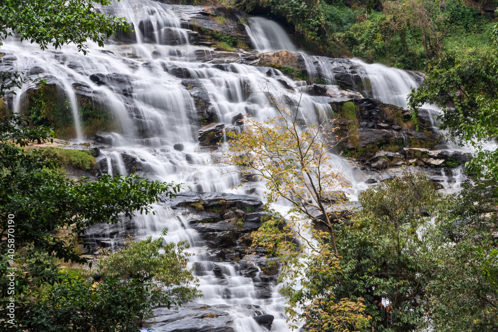 Obraz premium Mae Ya waterfall at Doi Inthanon national park, Chom Thong District,Chiang Mai Province, Thailand 