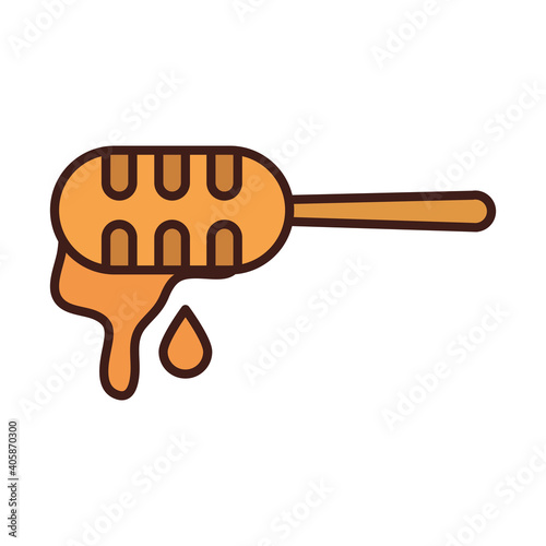 breakfast sweet honey with spoon line and fill style