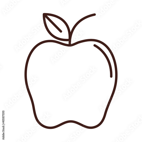 breakfast fresh fruit apple line style