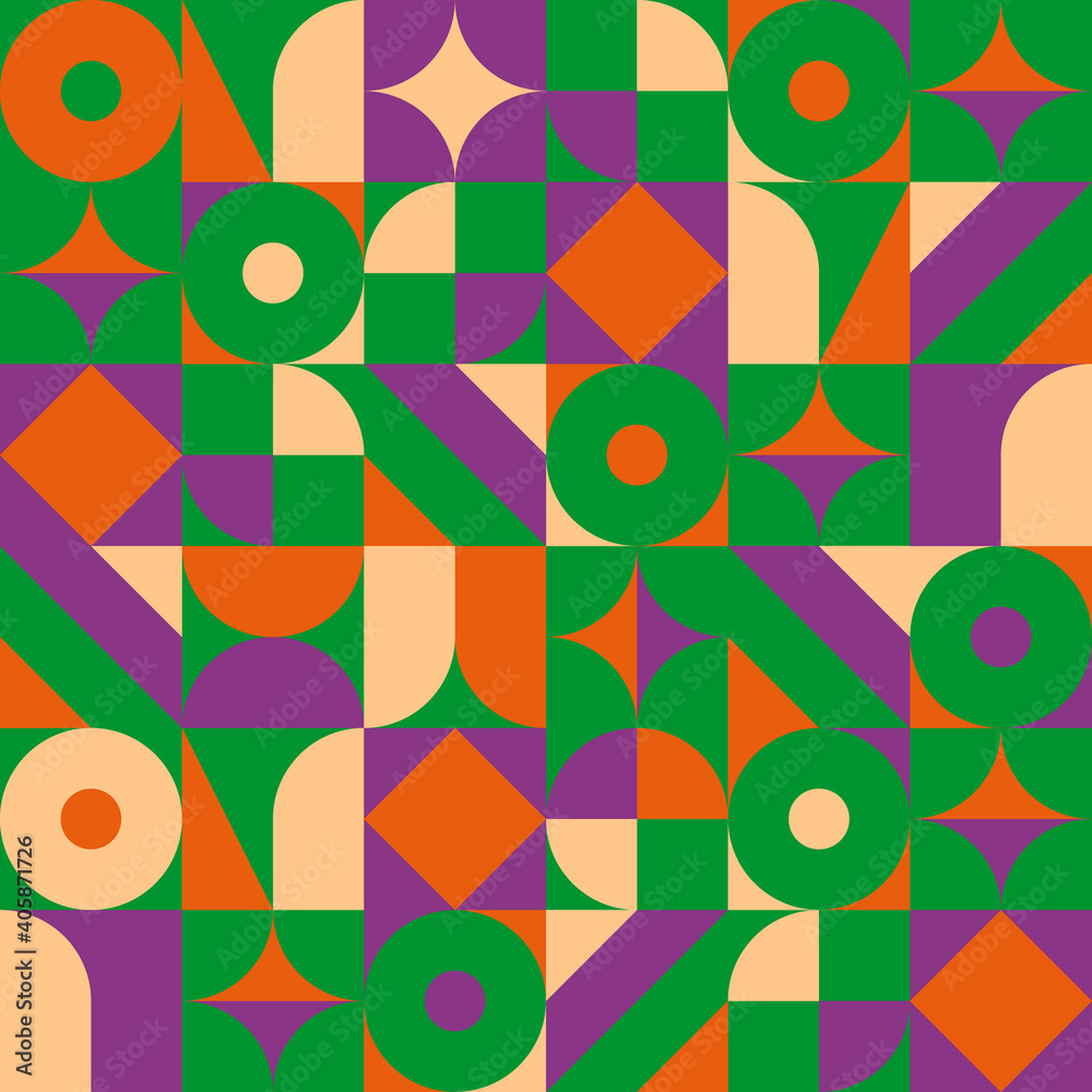 Fototapeta premium Geometric colored seamless pattern.