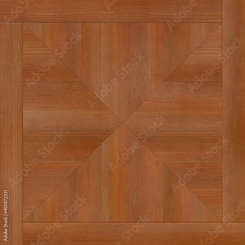 Lacquered merbau parquet  textured wood laminate background  parquet floor. 3D-rendering
