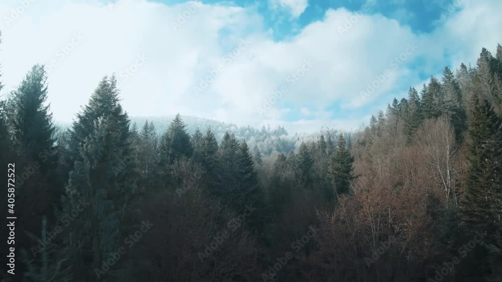 Aerial view of the Carpathian mountains in winter Aerial view of the Carpathian mountains in winter