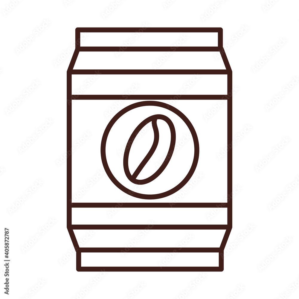 breakfast package fresh coffee grains line style breakfast package fresh coffee grains line style