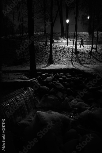 Canvas Print Black and white high contrast street photo