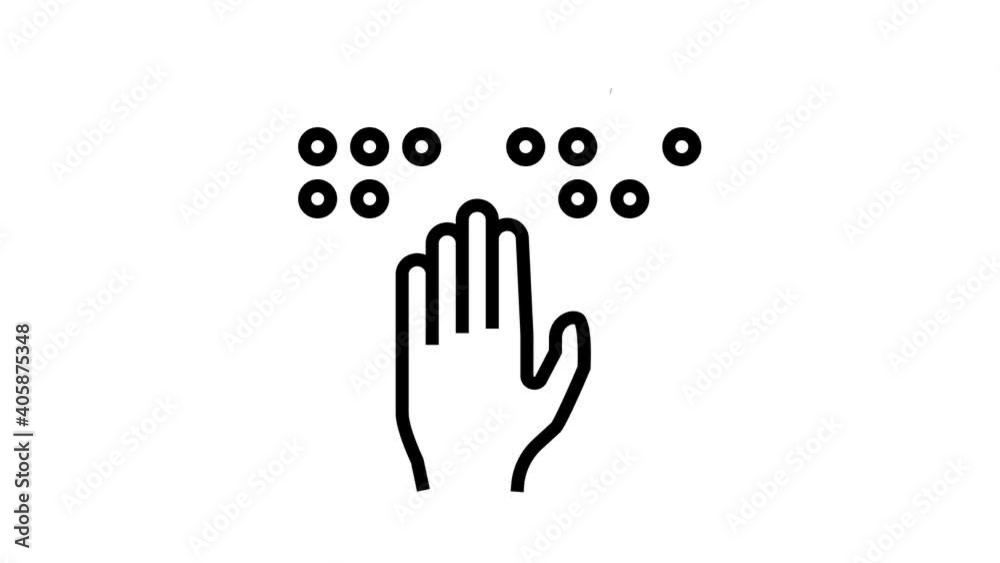 braille font animated black icon. braille font sign. isolated on white ...