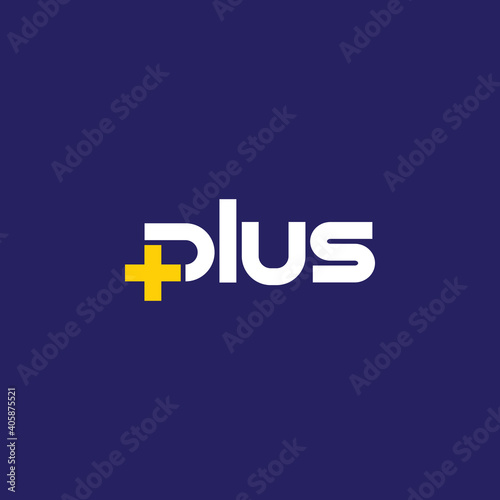 Plus sign and plus sign. Vector typographic logo