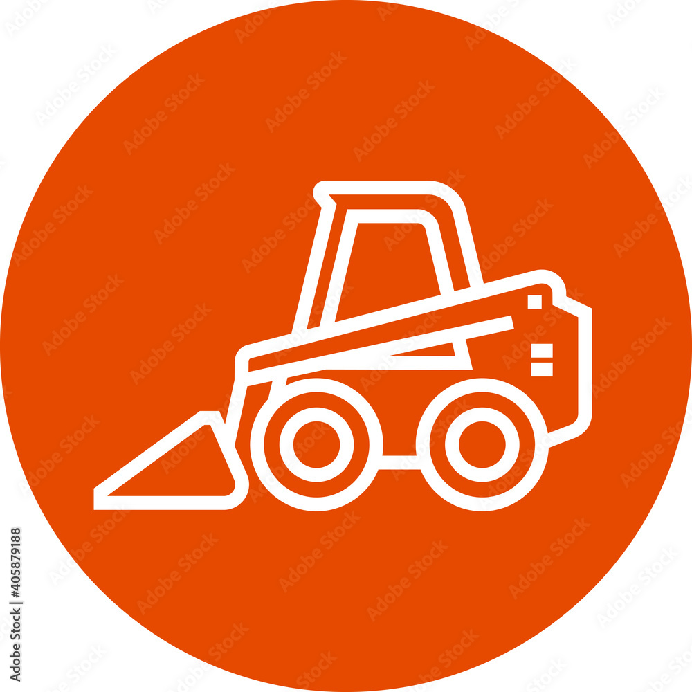 Skid Steer Loader Outline Icon Stock Vector | Adobe Stock