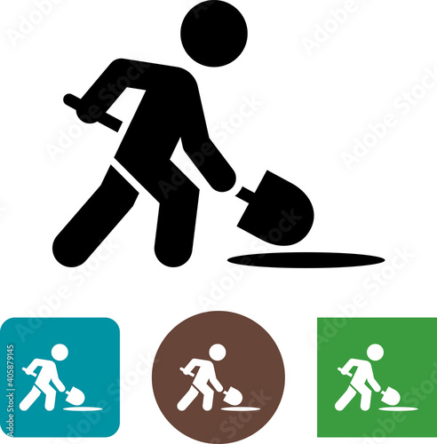 Person Digging A Hole Vector Icon