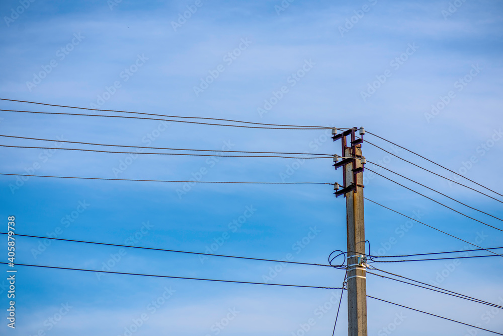 power lines in the sky