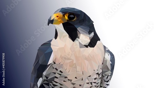Принти на полотні bird of prey in low poly style