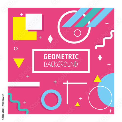 pink color geometric minimal background vector illustration design