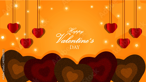 Happy Valentine´s Day background, Vector Ilustration. Romantic Banner. Heart, Fall In Love