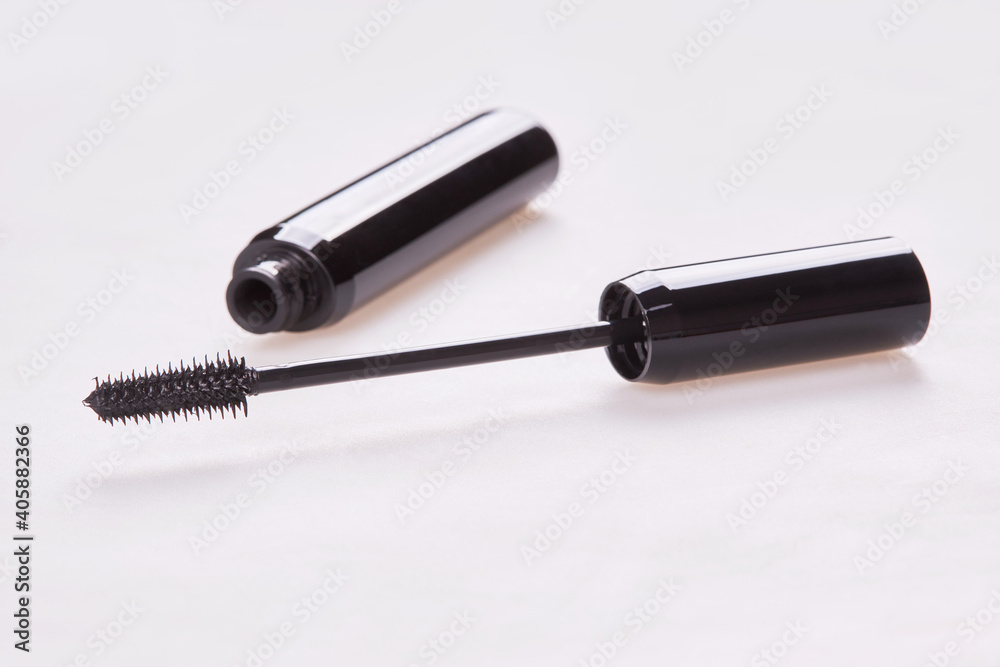 Fototapeta premium Mascara Bottle with Brush Isolated on White. 