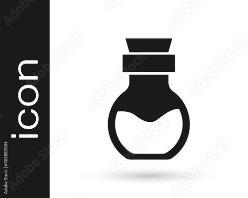 Poison in bottle icon isolated on white background. Bottle of poison or poisonous chemical toxin. Vector.