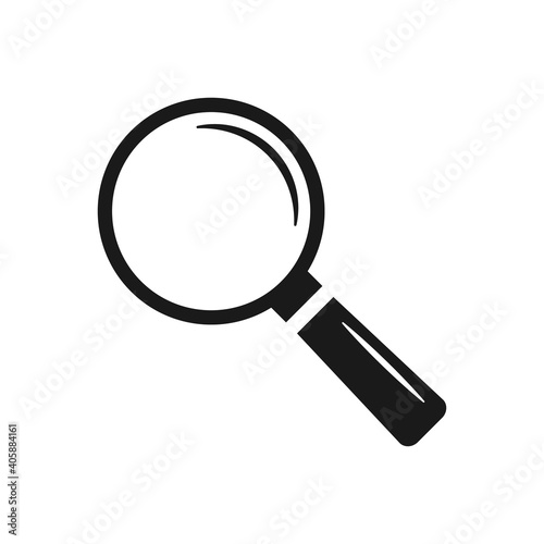 Magnifier symbol flat icon vector illustration.