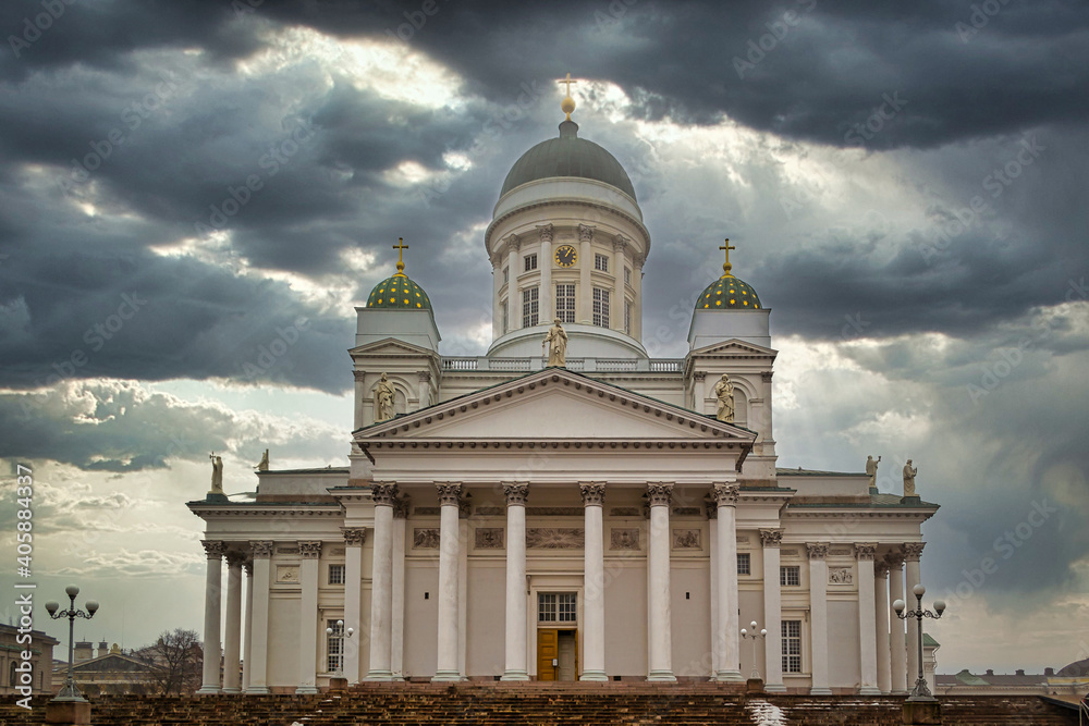 Cathedral in the center of Helsinki, Finland.