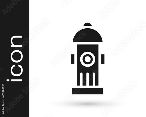 Black Fire hydrant icon isolated on white background. Vector.
