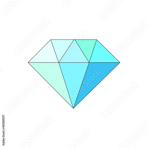 vector image blue diamond isolated on white background