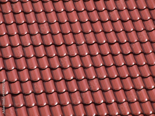 Czerwona ceramiczna dachówka © Jacek