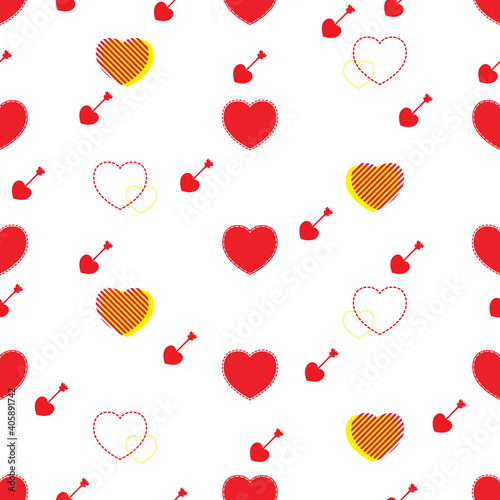 Seamless pattern created by a lot of hearts set to background