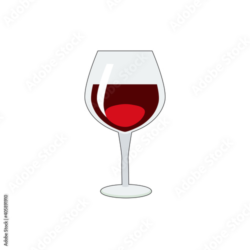 vector image red wine glass icon isolated on white background