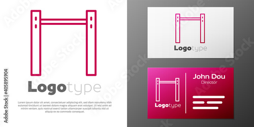 Logotype line Sport horizontal bar icon isolated on white background. Logo design template element. Vector.