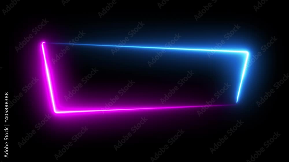 Rectangle neon or led Banner shape. Fluorescent ultraviolet light, intermittent,perfect for discos and party.Retro vintage design.This is a 4k animation. Rectangle neon or led Banner shape. Fluorescent ultraviolet light, intermittent,perfect for discos and party.Retro vintage design.This is a 4k animation.