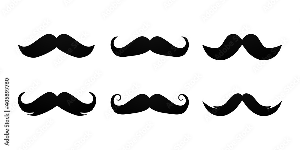 Moustache collection design vector isolated on white background Moustache collection design vector isolated on white background