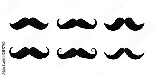 Moustache collection design vector isolated on white background