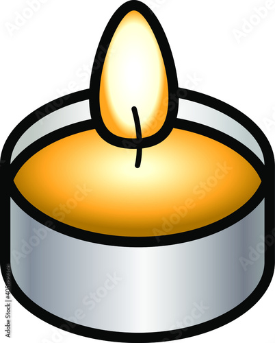 A lit tealight.